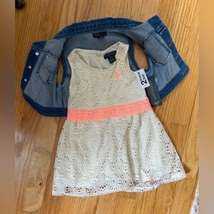 US Polo Assn 2-piece lace dress + denim vest